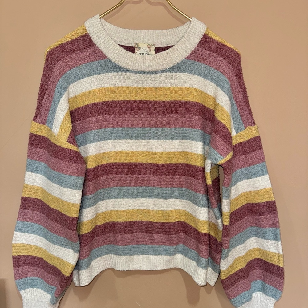 Pink Republic Striped Multicolor Sweater